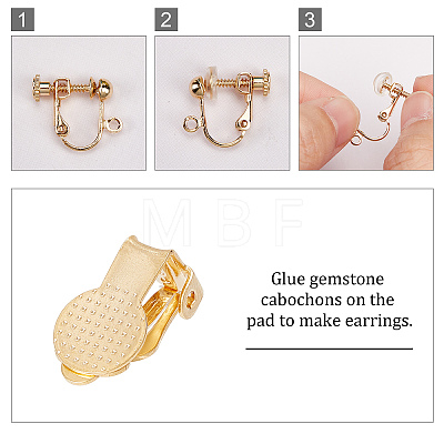 12Pcs 6 Style Brass Clip-on Earring Findings DIY-SC0021-28-1