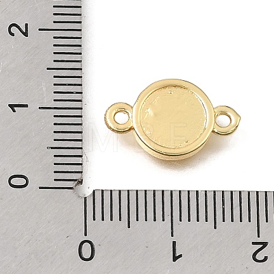 Brass Disc with Initial Links Connector Charms KK-E802-36G-B-1