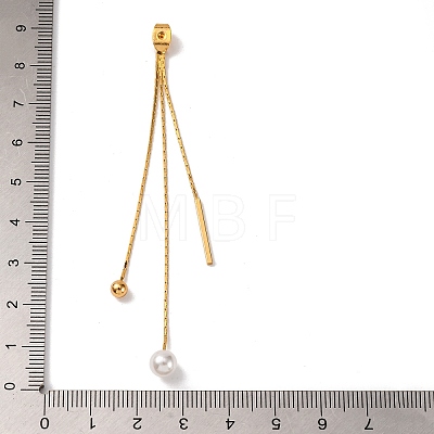 Brass with ABS Plastic Imitation Pearl Charm Ear Nuts LS-KK-G510-11G-1