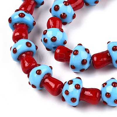 Handmade Lampwork Beads Strands LAMP-N024-09H-1