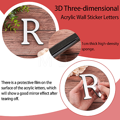 Acrylic Mirror Wall Stickers Decal DIY-CN0001-13A-R-1