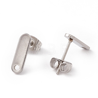 201 Stainless Steel Stud Earring Findings with Hole EJEW-A071-16P-1