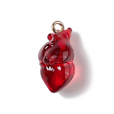 Transparent Resin Pendants RESI-E028-01G-M-1