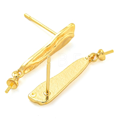 Rack Plating Brass Studs Earrings Finding KK-T072-07G-1