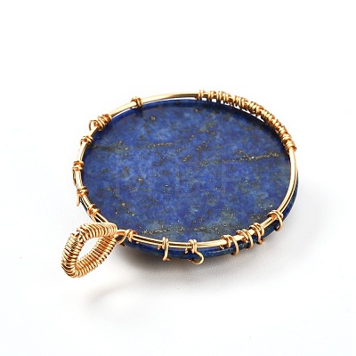 Natural Lapis Lazuli Pendants PALLOY-JF00924-01-1