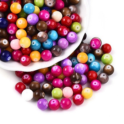 Baking Paint Glass Beads X1-DGLA-Q020-8mm-M01-1