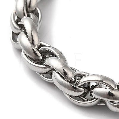 Non-Tarnish 201 Stainless Steel Rope Chain Bracelets for Women Men BJEW-H612-01P-1