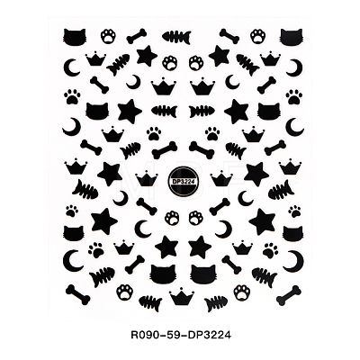 3D Black Transfer Stickers Decals MRMJ-R090-59-DP3224-1
