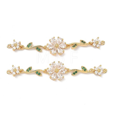 Brass Pave Cubic Zirconia Connector Charms KK-Z139-02G-02-1