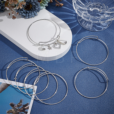 15Pcs Stainless Steel Adjustable Bangle Making BJEW-UN0001-64MS-1