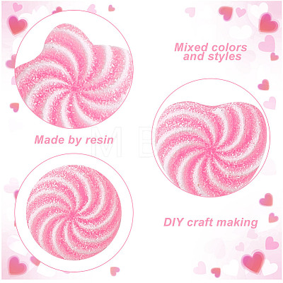 GOMAKERER 75Pcs 3 Styles Rainbow Color Resin Imitation Candy Cabochons RESI-GO0001-04-1