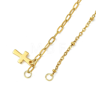 304 Stainless Steel Cable Chain & Paperclip Chain Necklace Making AJEW-JB01637-1