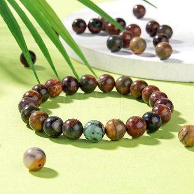 100Pcs 8mm Natural Polychrome Jasper/Picasso Stone/Picasso Jasper Beads DIY-LS0002-29-1