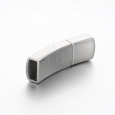Rectangle 304 Stainless Steel Matte Surface Bayonet Clasps STAS-M198-02-1