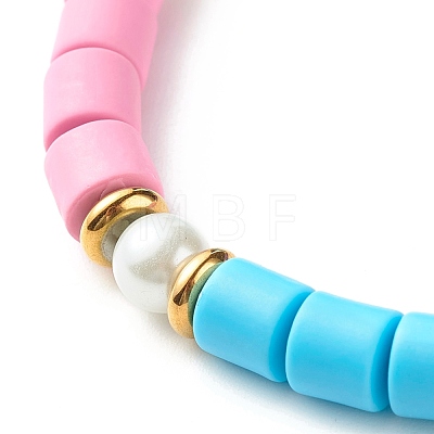 Column Beads Stretch Bracelet for Girl Women BJEW-JB07182-1