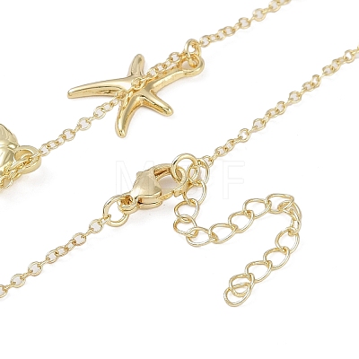 Bohemian Summer Beach Style 18K Gold Plated Shell Shape Initial Pendant Necklaces IL8059-3-1