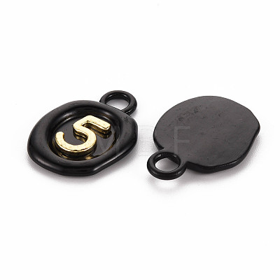 Spray Painted Alloy Pendants PALLOY-Q433-035B-RS-1