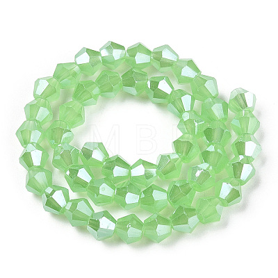 Imitation Jade Electroplate Glass Beads Strands GLAA-F029-J6mm-C01-1