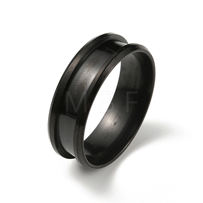201 Stainless Steel Grooved Finger Ring Settings RJEW-WH0010-08F-EB-1-1