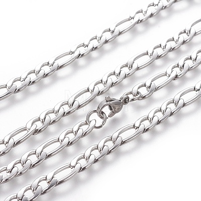 304 Stainless Steel Figaro Chain Necklaces NJEW-E143-11P-1