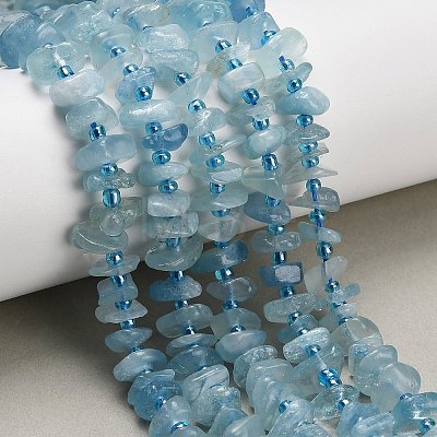 Natural Aquamarine Beads Strands G-Z124-A03-02-1