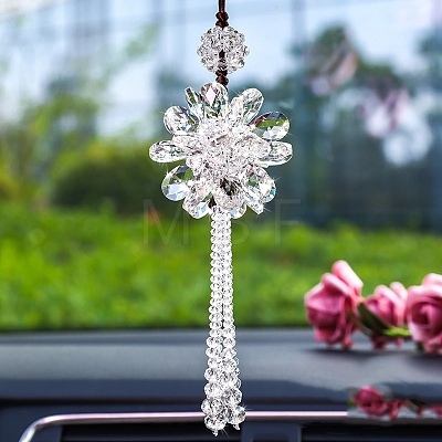 Glass Flower Pendant Decorations PW-WG637EB-05-1