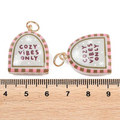 Printed Opaque Acrylic Pendants SACR-P036-01K-G-1