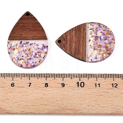 Epoxy Resin & Walnut Wood Pendants RESI-T057-11C-1