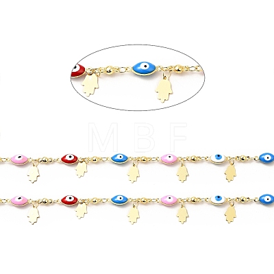 Enamel Evil Eye Link Chains CHC-C003-10G-1