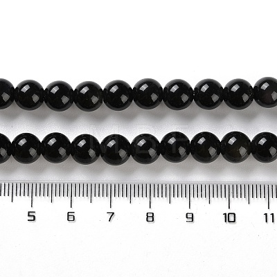 Natural Obsidian Beads Strands G-S150-20B-8mm-1