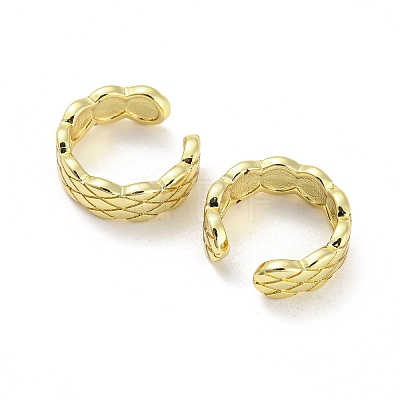 Brass Rhombus Cuff Earrings EJEW-I300-05G-1