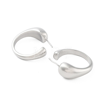 Brass Ring Stud Earrings EJEW-Q811-01P-1
