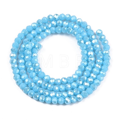 Electroplate Glass Beads Strands EGLA-A044-P1mm-A08-1