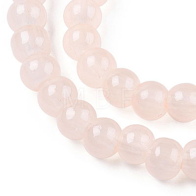 Baking Painted Imitation Jade Glass Round Bead Strands X-DGLA-Q021-4mm-41-1