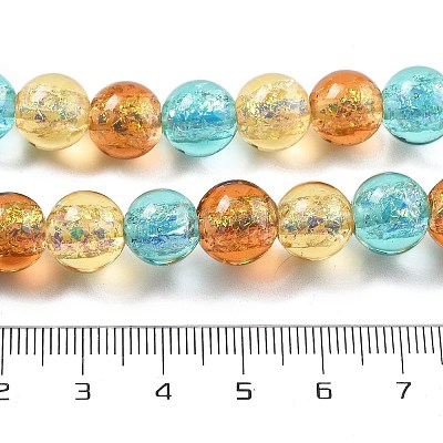 Handmade Foil Lampwork Beads Strands FOIL-K003-06B-16-1