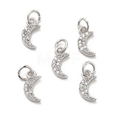 Brass Micro Pave Cubic Zirconia Charms KK-E068-VB249-1