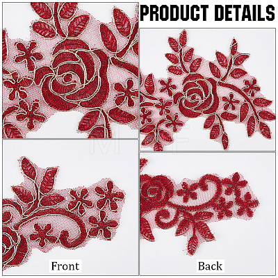 Flower Polyester Embroidery Lace Appliques DIY-WH20011-03E-1