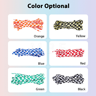 6 Pairs 6 Colors Tartan Pattern Polyester Cord Shoelace FIND-FH0006-85A-1