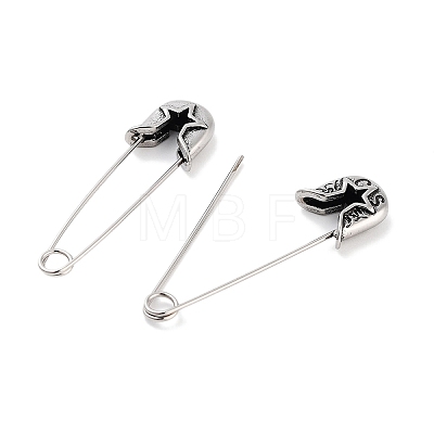 Star 316 Surgical Stainless Steel Safety Pin Hoop Earrings for Women EJEW-Z050-31C-AS-1