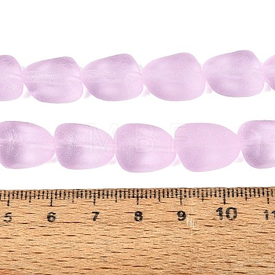 Frosted Handmade Lampwork Beads Strands LAMP-Q041-06E-1