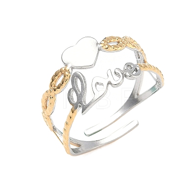 304 Stainless Steel Cuff Open Rings RJEW-Z121-02GP-03-1