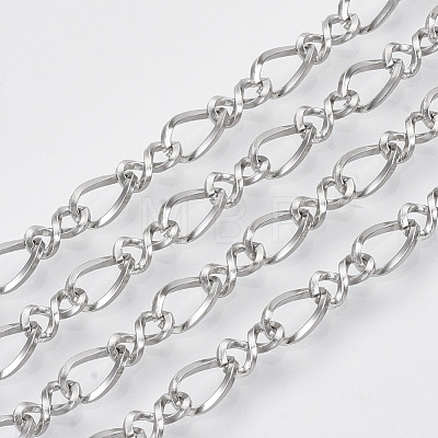304 Stainless Steel Figaro Chains X-STAS-R100-18-1