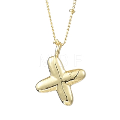 1Pc Initial Letter Brass Pendant Necklaces NJEW-YW0001-24X-1