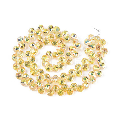 Transparent Electroplate Glass Beads Strands EGLA-F152A-FR01-01-1
