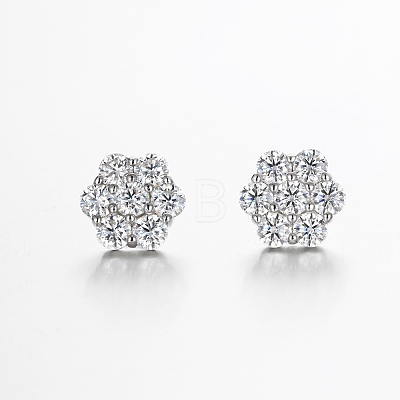 925 Sterling Silver Pave Moissanite Stud Earrings for Women SX7074-3-1