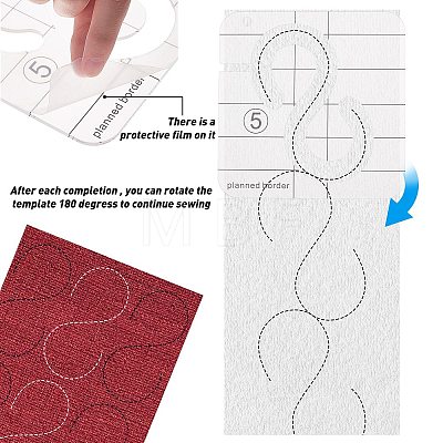 Gorgecraft Transparent Acrylic Sewing Template DIY-GF0002-86-1