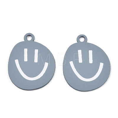 Spray Painted Alloy Pendants X-ENAM-S127-025A-RS-1