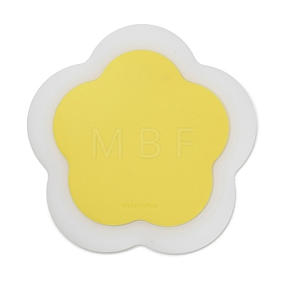 Flower-Shaped Silicone Heat Insulation Coasters AJEW-K055-03B-1