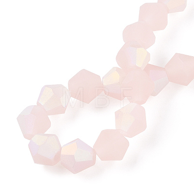 Imitation Jade Bicone Frosted Glass Bead Strands LS-EGLA-A039-J6mm-MB07-1