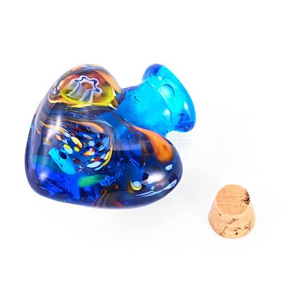 Handmade Lampwork Perfume Bottle Pendants LAMP-TADJ0001-06E-1